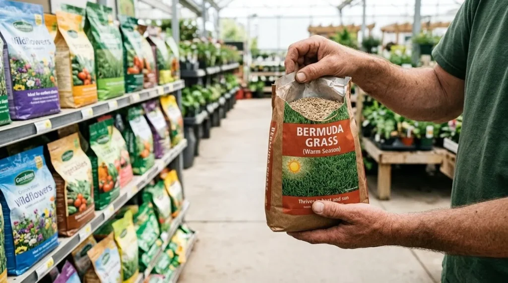 How to get a lush green lawn from scratch – step 3 choosing between cool‑season and warm‑season grass seed.