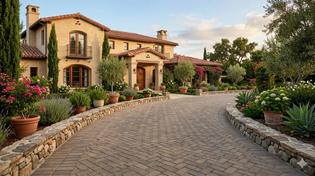 driveway materials ranked: concrete, asphalt, gravel, pavers