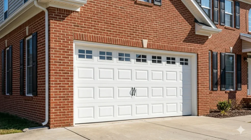 Garage door styles that transform your home's facade – recessed panel garage door with subtle shadow lines.