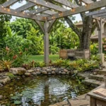 How to create a zero waste garden – featured image showing compost bin, rain barrel, seed saving, reusable pots, and organic vegetables.