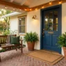 Garage door styles that transform your home's facade – featured image of a charcoal black carriage house garage door on a white home.