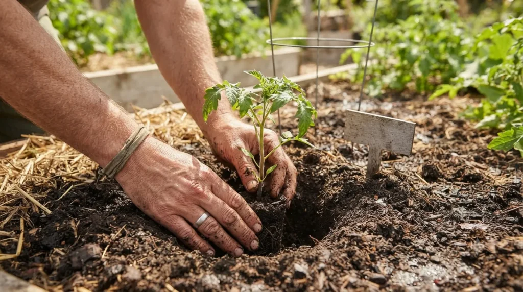 How to grow massive tomatoes – step 1 preparing soil with compost, bone meal, and testing pH for giant tomatoes